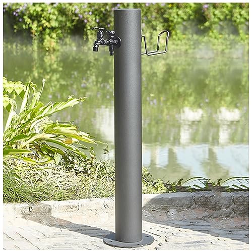 WDSOPK Fuente De Columna De Agua para Jardín con Grifo para Exterior, Soporte para Manguera De Agua para Hidrante De Patio Anticongelante, Grifo De Manguera para Monta（with 3 Faucet-20.5×86Cm）