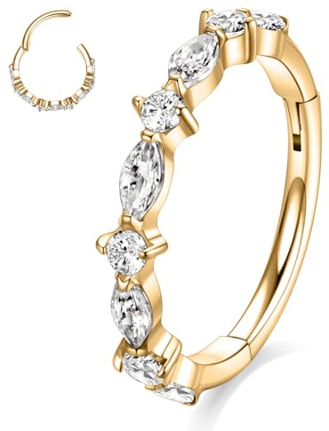 AROWRO Würfel Zirkon Nasenpiercing Conch Helix Septum Daith Tragus Rook Piercing Knorpel Ohrring 316L Chirurgenstahl Nasenring für Frauen Männer
