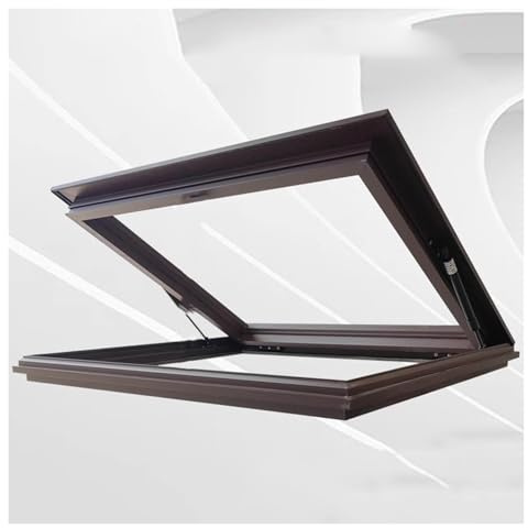 Fenêtre de toit avec verre transparent, trappe de toit ventilée manuelle pour toits plats/inclinés, accès au puits de lumière en aluminium pour greniers et abris de jardin