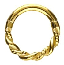 PIERCINGLINE Piercing Ring Chirurgenstahl Segmentring Clicker DOPPELT GEDREHT - Roségoldfarben, Schwarz, Goldfarben, Silberfarben