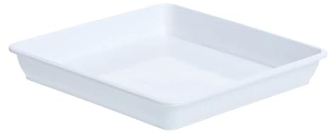 SNGUOQ 10 Pezzi di sottovasi for Piante, in plastica, for Interni ed Esterni, Quadrati per Giardini, Cortili(White,30x30cm)