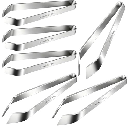 ZAUGONTW Fish Bone Tweezers, Professional Stainless Steel Flat and Slant Pliers Set for Kitchen Salmon Trout, 3 SET