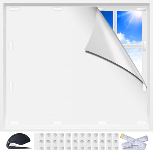 Store Occultant Fenetre MagnéTique, 100% Occultation, Rideau Occultant sans Percage Amovible, Protection Solaire IdéAl pour Lucarnes Et FenêTres Obliques, Voyage Et Location, 100×145CM, Blanc