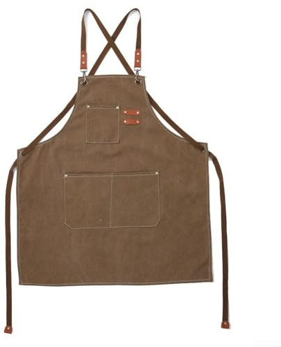 Tablier de travail, robuste et réglable en toile de coton avec poches pour homme et femme, pour atelier, jardinage, cuisine, tablier professionnel (rose)
