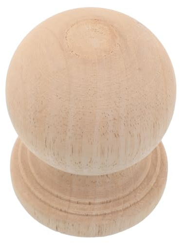 Garneck Wood Ball Finial Unpainted Decorative Post Cap, Solid Rustic Construction for Garden Fence and Bedposts, Roman Style DIY Finial for Staircases and Flagpoles