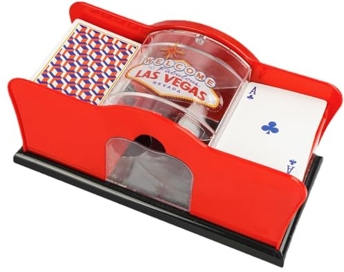 Generico Mescolatore manuale, mescolatore di carte manuale | Macchina per mescolare le carte da poker - 2 mazzi di porta Mescolatore di da casinò con a manovella facile per Blackjack Poker Texas