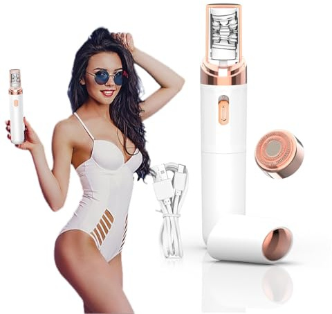 2026 Epilsmooth Pro, Epilsmooth Épilateur Visage, Rasoir corporel 7 en 1 indolore, USB Rechargeable Avec Lumière LED Intégrée, Convient pour le Visage,le Corps,les Jambes et les Aisselles (Blanc)