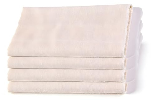 YIPFEN 4 Paños de algodón para colar, tela fina reutilizable para queso, jugos y leche de nuez, 50x50 cm, gasas para filtrar y cocinar al vapor