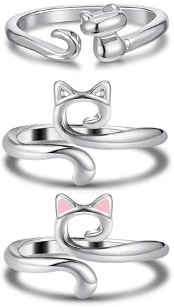 3 Pcs Crochet Rings for Fingers, Crochet Finger Yarn Holder | Adjustable Metal Open Yarn Guide Rings, for Cat Ears, Yarn-Ring for Crocheting