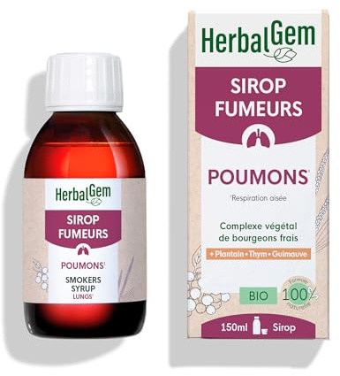HerbalGem | Sirop des FUMEURS BIO | Pour le Bien-être respiratoire du fumeur | 150 ML