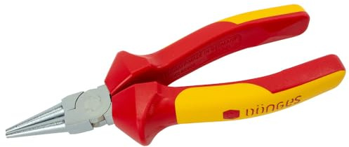 Dönges - Pinza a becchi tondi, con ganasce piatte e corte, con isolamento VDE, 160 mm