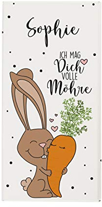 Herz & Heim® Ostergeschenk personalisierte Schokolade Ich mag dich volle Möhre