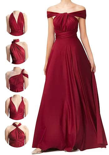 Vestiti Multiuso con Spalline, Vestiti Multiuso per Damigelle d'Onore, Vestito Convertibile Infinity, Vestiti per Donne Ospiti di Matrimonio Taglia Forte Maxi Lungo fino al Pavimento, Vestito