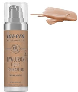 lavera Hyaluron Liquid Foundation - Warm Almond 06 - Naturkosmetik - Vegan - Seidige, leichte Textur - Frei von Mineralöl - Natürliche Hyaluronsäure & Bio-Mandelöl - 30ml