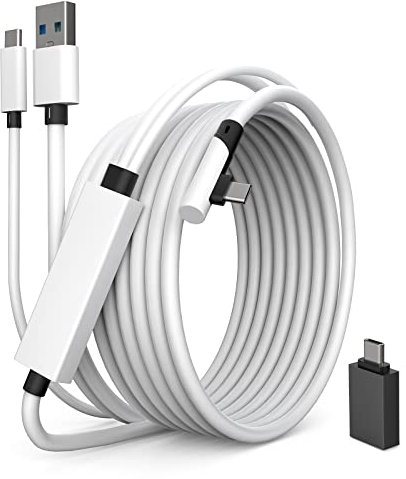 Tiergrade 2-in-1-Link-Kabel, kompatibel mit Oculus/Meta Quest 2, mit separater USB-C-Ladefunktion für VR-Headset, 5 Meter USB 3.0-auf-Typ-C-Zubehör für Steam VR/Gaming-PC