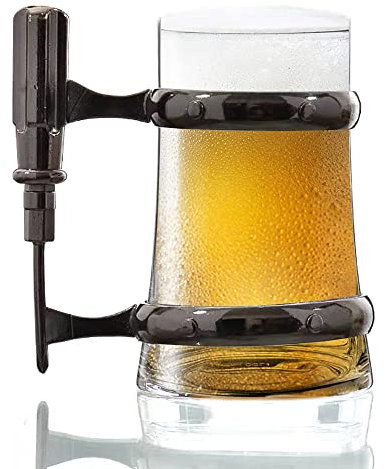 Grandi Bicchieri da Birra con Manico, Boccali di Vetro da 17,6 Once, Bicchieri da Boccale da Birra Set per Acqua, Vino, Succo e Arredamento da Bar,B