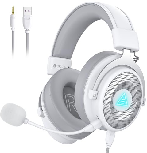 EKSA USB Gaming Headset for PC, Computer Headphones with Detachable Noise Cancelling Microphone, 7.1 Surround Sound, 50MM Driver, Wired Headset with Mic for PS4/PS5, Xbox One, Laptop, Work