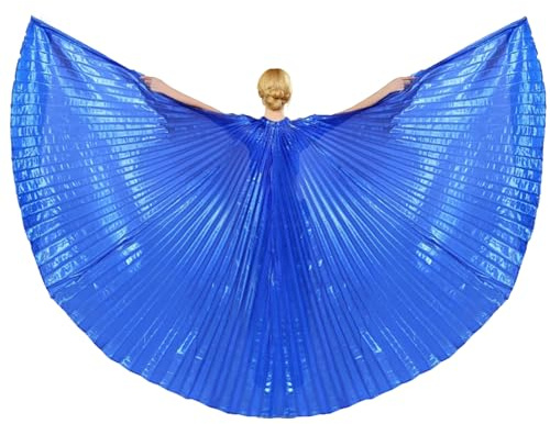Baisdan Ali d'angelo Iside costume egiziano danza del ventre carnevale ali ali di farfalla blu scuro