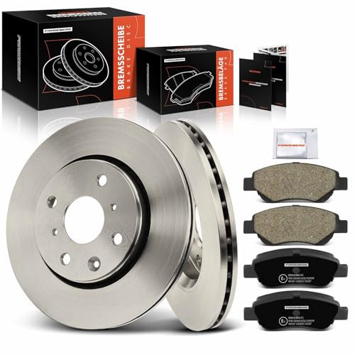 Frankberg Bremsensatz inkl. 2x Bremsscheiben + 4x Bremsbeläge Vorne Kompatibel mit C1 II PA PS 108 107 PM PN C1 PM PN Aygo B1 Replace# 4246J0,4246F0