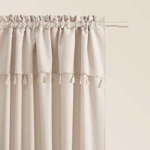 ROOM99 Astoria - Cortina con Cinta fruncidora (140 x 250 cm, Semitransparente, Cortina corredera, Moderna, para salón, Dormitorio, Beige Claro, 1 Unidad)