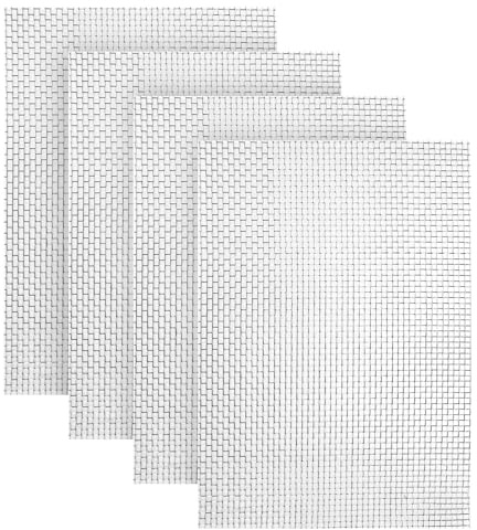 Gewebter Draht, 6 Maschen, 304 Edelstahl, 300 x 210 mm, Metallgitter, Lüftungsschlitz, Nagetierbekämpfung, Insektenschutz, Schädlingsschutz, für Fenster, Türen, Filter, 4 Stück