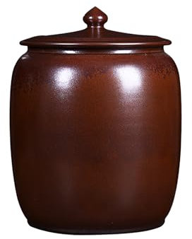 Ceramic Rice Jar With Lid, Sugar Porcelain Bottle, Chinese Style Food Storage Jars, Ceramic Soybeans Container, 25kg Oatmeal Dispenser, Ceramic Rice Cylinder, Ceramic Flour Dispenser, 15kg(A,Capacity