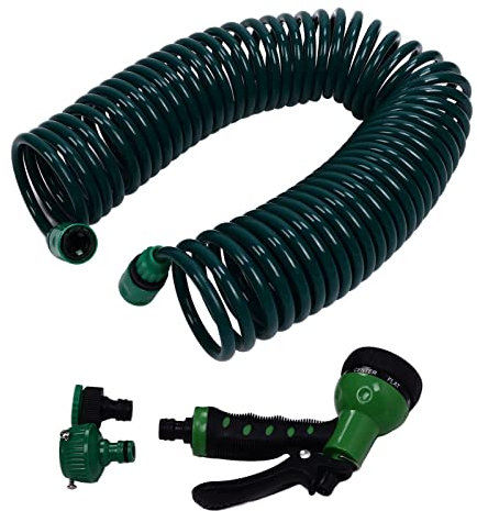 Tubo 'acqua da Giardino a Spirale 15M49.2ft EVA 7 modalità Tubo a Molla Telescopico da Giardino per Annaffiare Piante Giardini Prati Accessori Professionali per l'uso