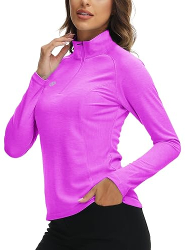 AjezMax Mujer Deportiva Camiseta de Manga Larga Secado Rápido Fitness Invierno Golf Tops