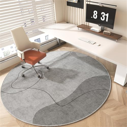 Surwin Bürostuhl Unterlage Runden Bodenmatte Bodenschutzmatte für Hartböden Lamina Fliesen Parkett, Kratzfest rutschfest, Schreibtischstuhl Unterlage Stuhlunterlage Teppich (Hellgrau,140cm)