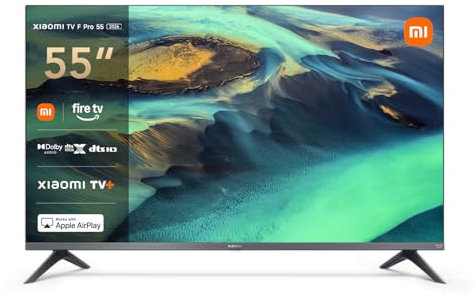 XIAOMI TV F Pro 55, 55 Pulgadas (140 cm), 4K UHD QLED, Smart TV, Fire TV, Control por Voz Alexa, HDR10+, Modo Game Boost 120Hz, MEMC, 2GB+32GB, Compatible con Apple AirPlay, 2025