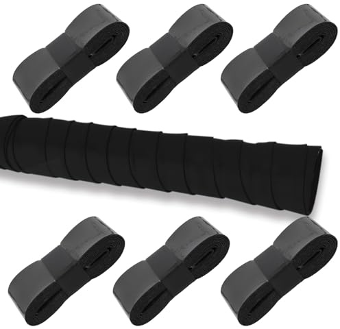 Nastro antiscivolo Overgrip, 6 pezzi, autoadesivo, per racchetta da tennis, impugnatura antiscivolo per racchetta da badminton, colore nero