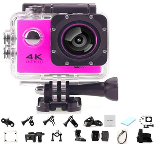 Roamix Vision 4k actionkamera, 140° Ultra Vidvinkel WiFi-videokamera, vattentäta sportkameror för fotografering och dykentusiaster, spela in varje ögonblick i livet (rosa, inget kort)