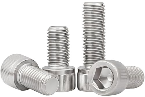 HZXINYI 10 Piezas Tornillos de Cabeza Hexagonales M8 x 30mm - Tornillos Cilíndricos con Hexágono Interior de Acero Inoxidable Rosca Completa, Plateado