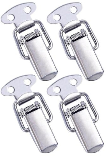 Lot de 4 loquets à bascule à ressort en acier inoxydable, pour un montage sûr sur les placards, les bureaux et les ateliers