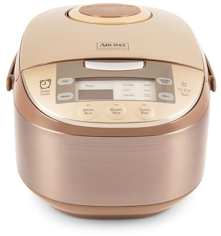 Aroma Housewares ARC-6106 Aroma Professional 6 Cups Uncooked Rice, Slow Cooker, Food Steamer, MultiCooker, Champagne
