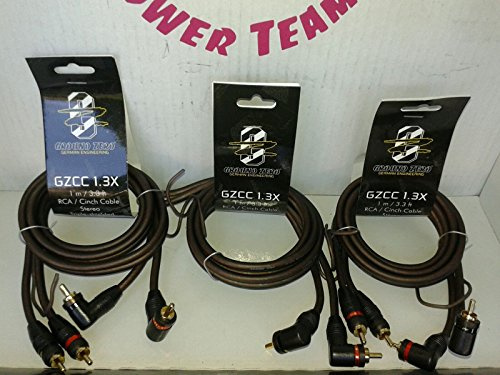 KIT 3 Coppie Cavi RCA Ground Zero 1 mt GZCC 1.3X Cavo Tripla Schermatura auto da 1 metro con cavo remote