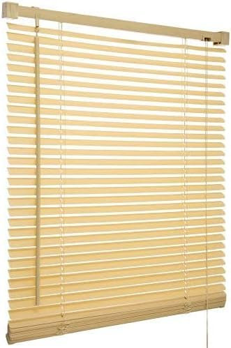 Wood Wooden Grain Effect Window Venetian Blind Blinds Easy Fit Privacy Curtains Trimmable Fittings Windows Treatment Shutters Twist Open Close (Natural-Wood Grain Effect, 75 x 213 cm)