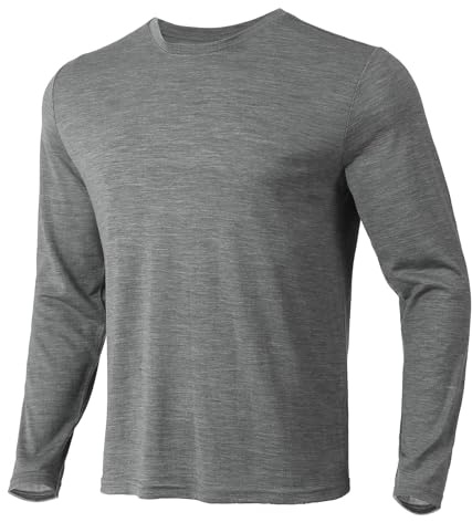 Merino Protect 100% Merino Wool Base Layer Mens Soft Long Sleeve Shirts Odor Resistance Thermal Underwear for Hunting Hiking