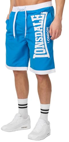 Lonsdale Clennell badbyxor för män, blå, 4XL