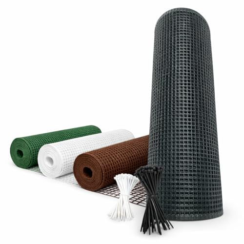Generico Rete Balcone Protettiva in plastica per Ringhiera Cancelli e Recinzione Decorativa per Giardino Anticaduta Protezione Bambini e Animali con 100 Fascette in Omaggio(h1x15mt, Grigio)