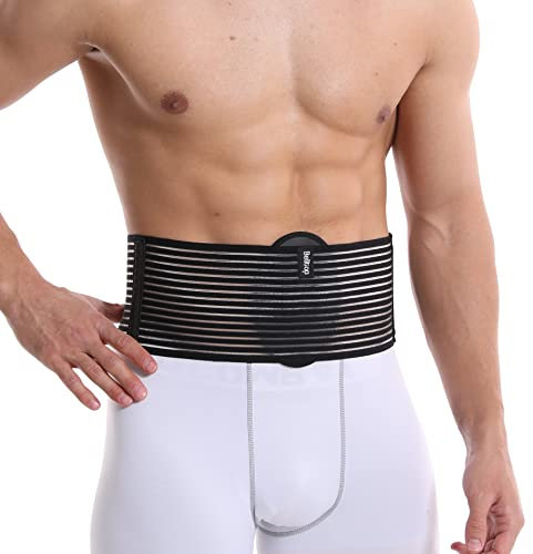 Ceinture pour hernie ombilicale. Ceinture abdominale pour hernie ombilicale avec coussinet de compression. Ceinture médicale avec soutien ombilical: soulage douleur. Capacité de thermorégulation (S/M)