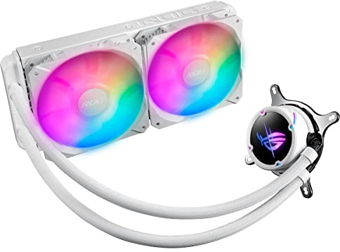 ASUS ROG STRIX LC II 240 ARGB White All-in-One Flüssig-CPU-Wasserkühlung | Aura Sync, zwei adressierbare ROG 120mm RGB-Lüfter