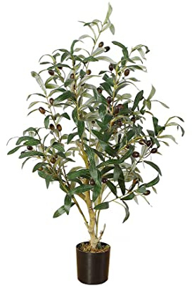 Künstlicher Olivenbaum 80cm mit 28 Oliven und 240 Blätter von bambussi