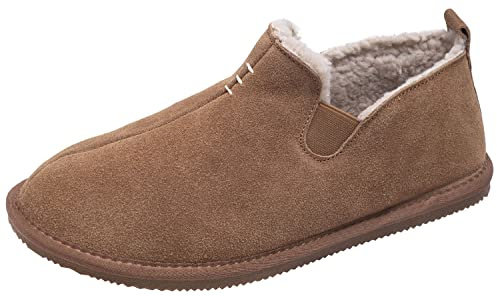 Lambland Men's Premium Sheepskin Slip On Bootie Slippers Hard Sole House Shoe Handcrafted Slipper Boots (Brown, uk_footwear_size_system, adult, men, numeric, medium, numeric_10)