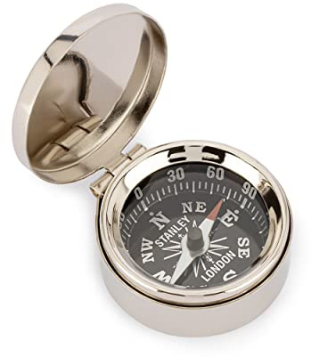 NKlaus Kompass Messing; vernickelt Messing, 3,5cm Maritim Kleiner, 1 Stück | Gewicht: 25g; Durchmesser: 3,5cm; 25g