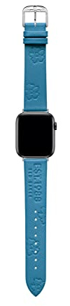 Ted Baker Light Blue Saffiano Leather Strap Logo & Magnolias for Apple Watch® (Model: BKS38S210B0), Blue, Modern