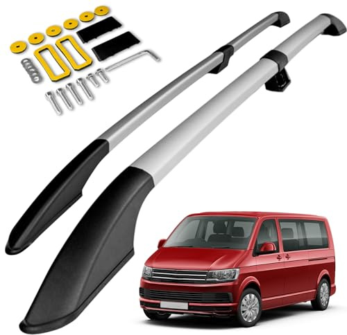 CHROMEMASTER Dachreling Dachträger Kompatibel mit VW T6 Multivan Short 2015-2019 | Zur Befestigung der Dachgepäckträger, Dachboxen oder Dachfahrradträger | Robuste Konstruktion aus Alu