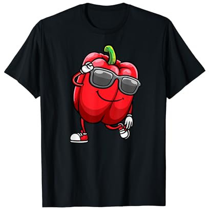 Dancing Bell Pepper With Sunglasses Capsicum Vegetable T-Shirt
