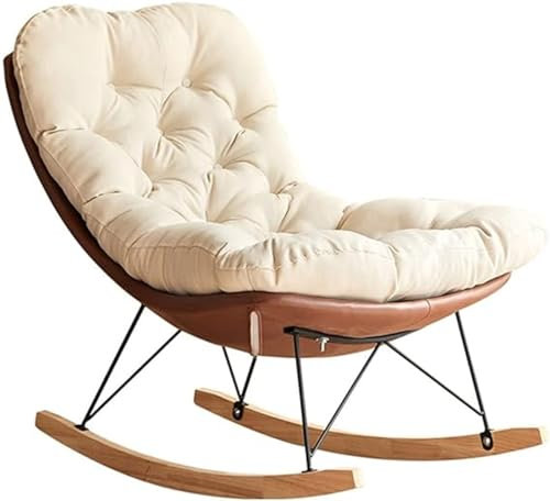 FIXARE Terrassen-Schaukelstuhl Außenbereich Moderner Lounge-Stuhl Bequemer Schaukel-Liegestuhl for Terrasse, Hof, Garten, Wohnzimmer, Drinnen Und Draußen (Color : Brown)