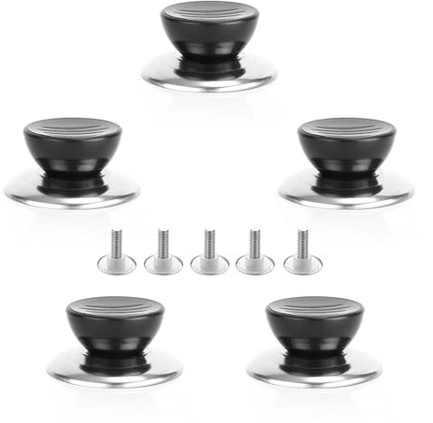 5 Stück Topfdeckelknopf,Topfdeckel Griff Universal,Pfannendeckel griff universal,Universal Topfdeckelknöpfe,Mit Schrauben,Für Topfdeckel, Ersatzknöpfe, Kasserolle